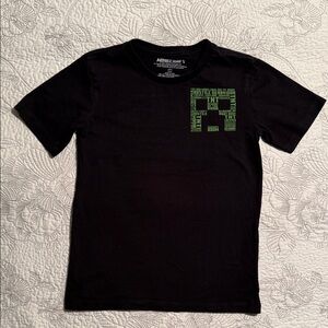Minecraft Kids Black T-Shirt with Green Graphic